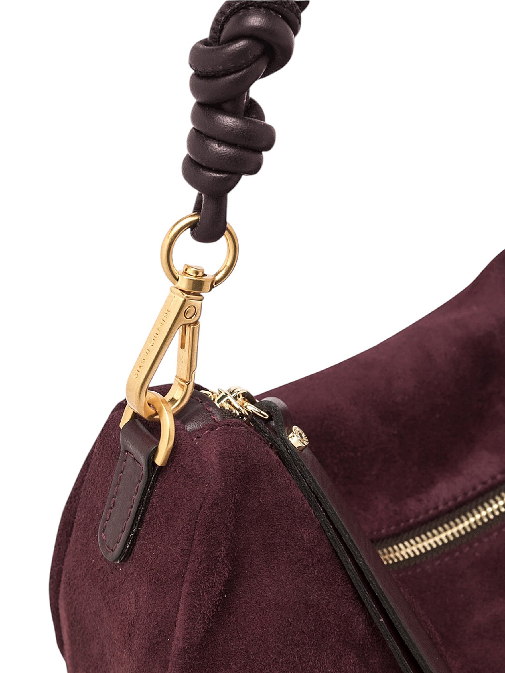Bordeauxfarbene Velour-Tasche von Gianni Chiarini – Ansicht 6
