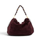 Bordeauxfarbene Velour-Tasche von Gianni Chiarini – Ansicht 6