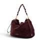Bordeauxfarbene Velour-Tasche von Gianni Chiarini – Ansicht 4