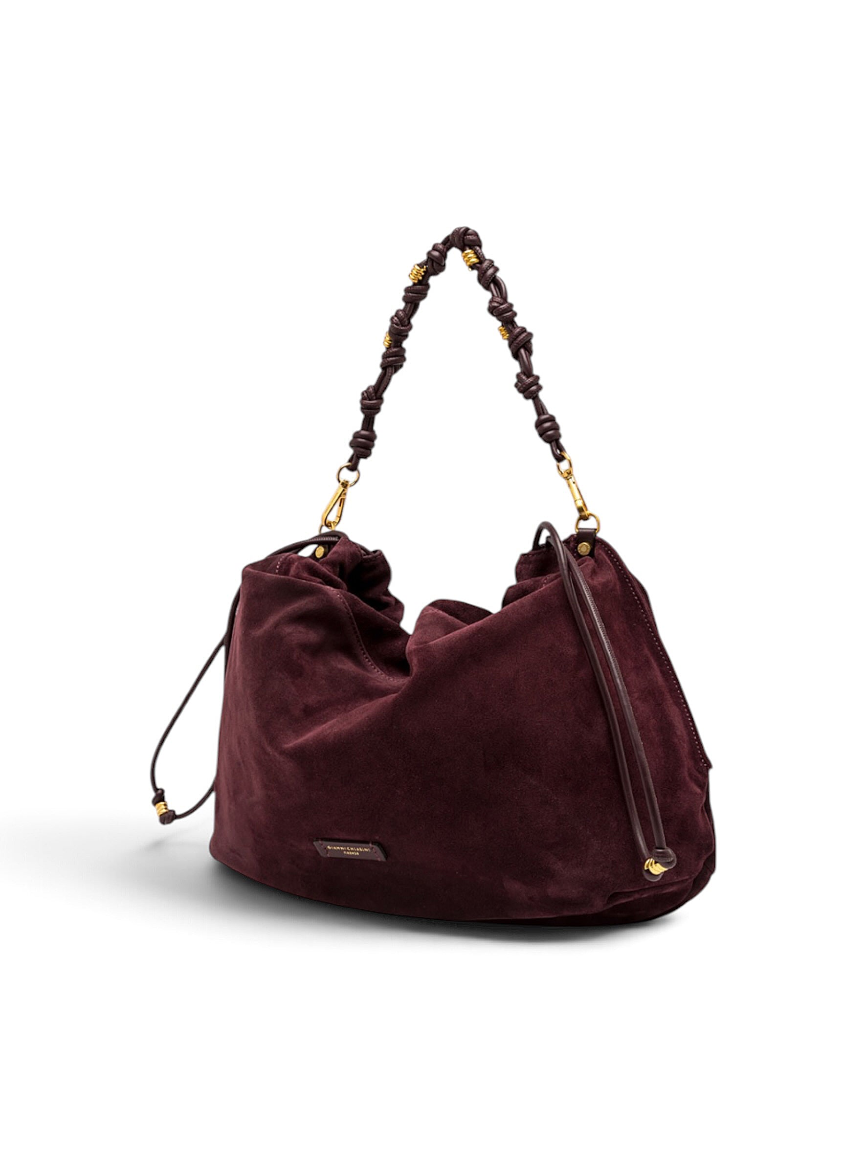 Bordeauxfarbene Velour-Tasche von Gianni Chiarini – Ansicht 4