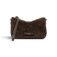 Kleine, dunkelbraune Velour-Tasche von Gianni Chiarini
