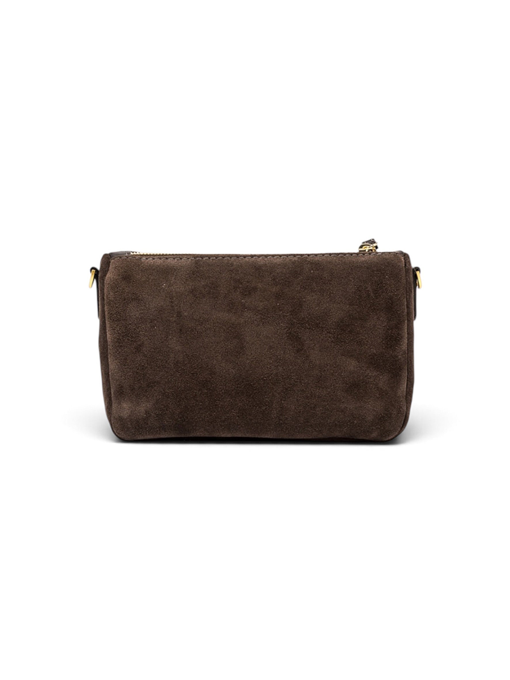 Kleine, dunkelbraune Velour-Tasche von Gianni Chiarini – Ansicht 3