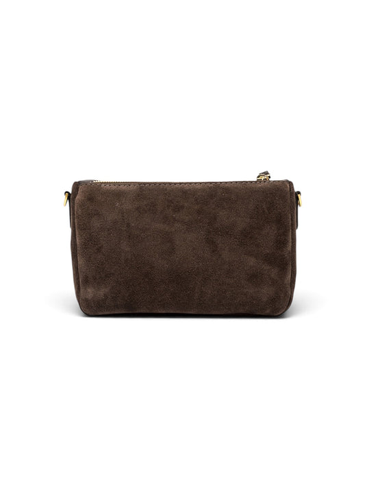 Kleine, dunkelbraune Velour-Tasche von Gianni Chiarini – Ansicht 3