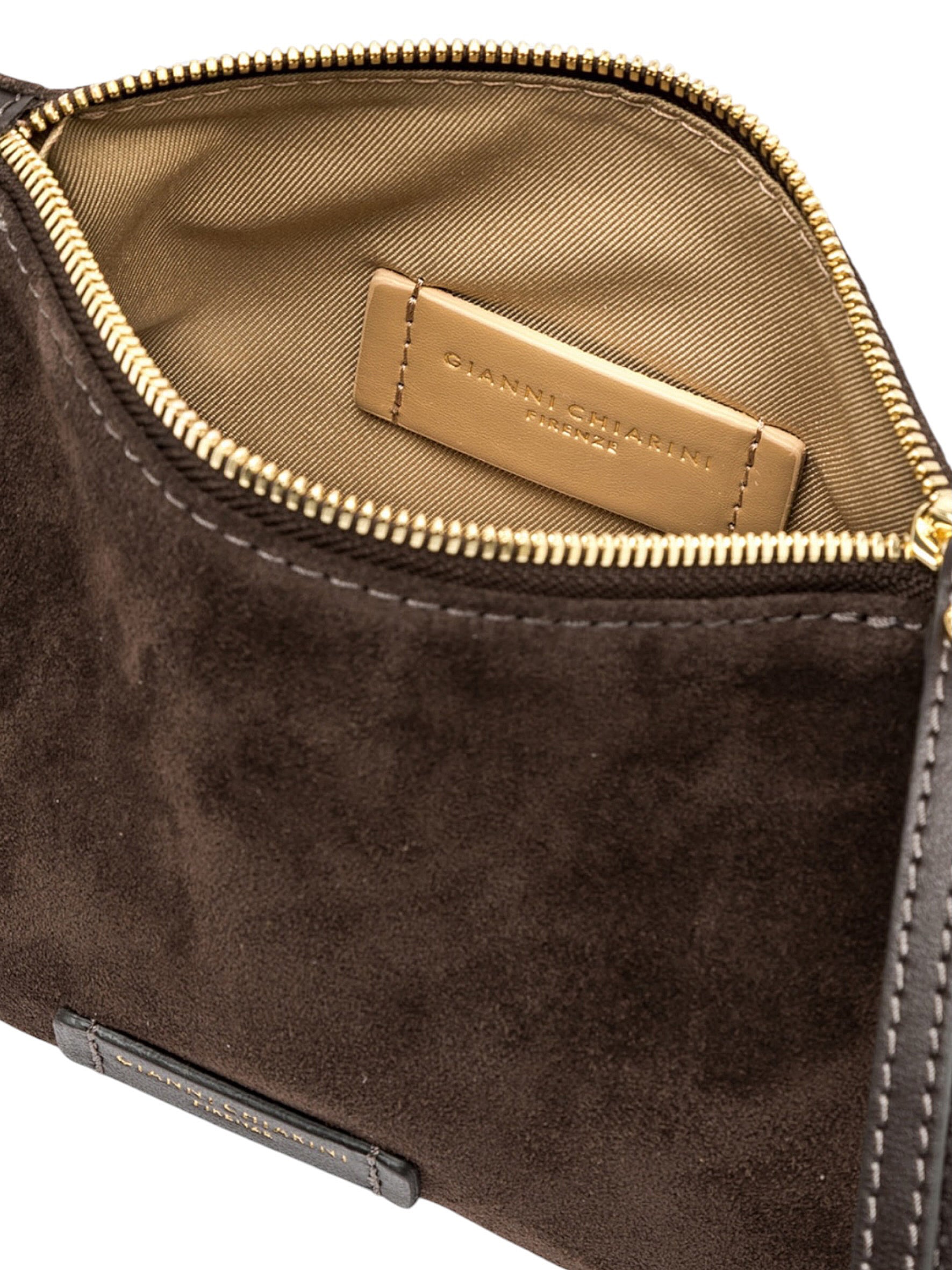 Kleine, dunkelbraune Velour-Tasche von Gianni Chiarini – Ansicht 5