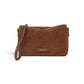 Kleine, cognacfarbene Velour-Tasche von Gianni Chiarini