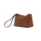 Kleine, cognacfarbene Velour-Tasche von Gianni Chiarini – Ansicht 2