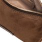 Kleine, cognacfarbene Velour-Tasche von Gianni Chiarini – Ansicht 3