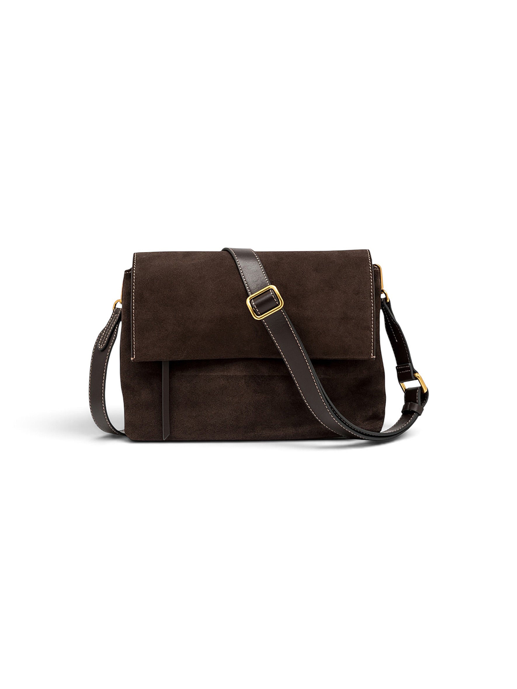 Dunkelbraune Velour-Tasche von Gianni Chiarini