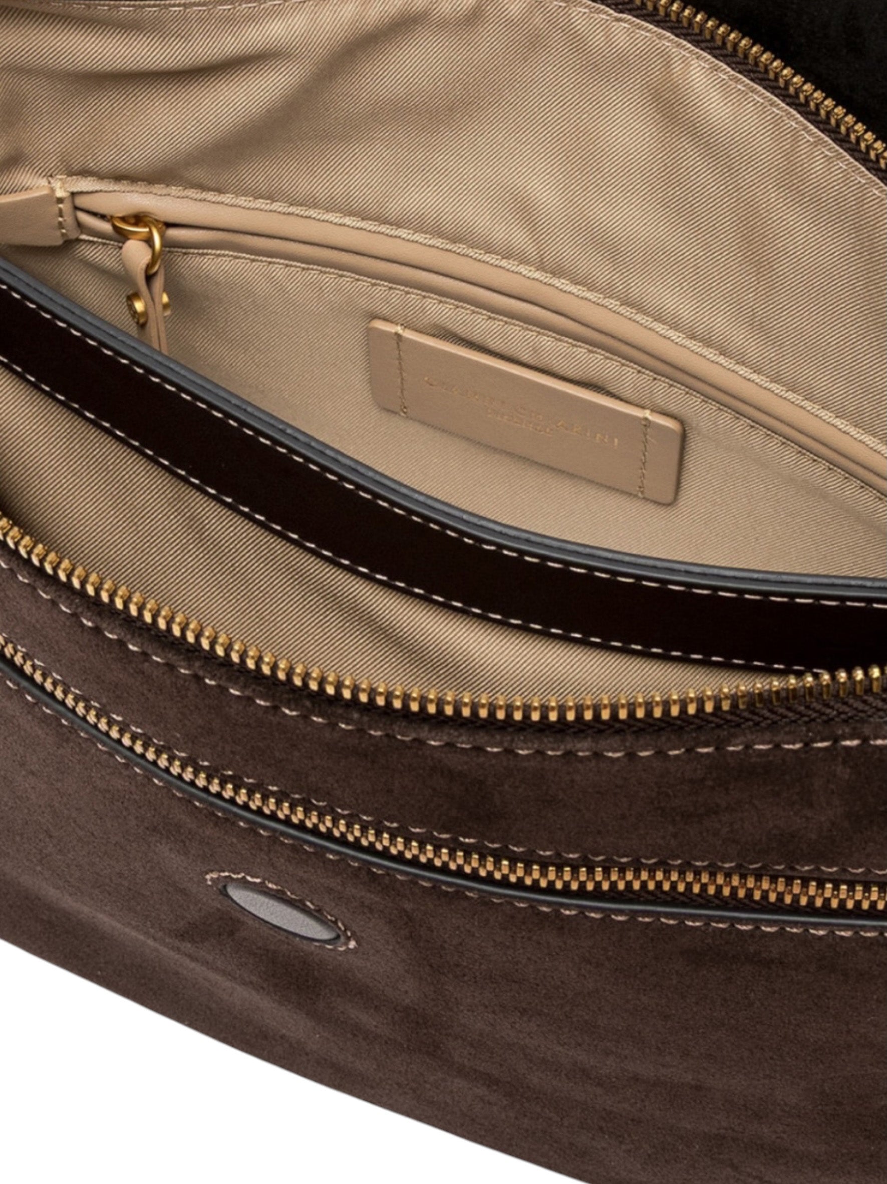 Dunkelbraune Velour-Tasche von Gianni Chiarini – Ansicht 5