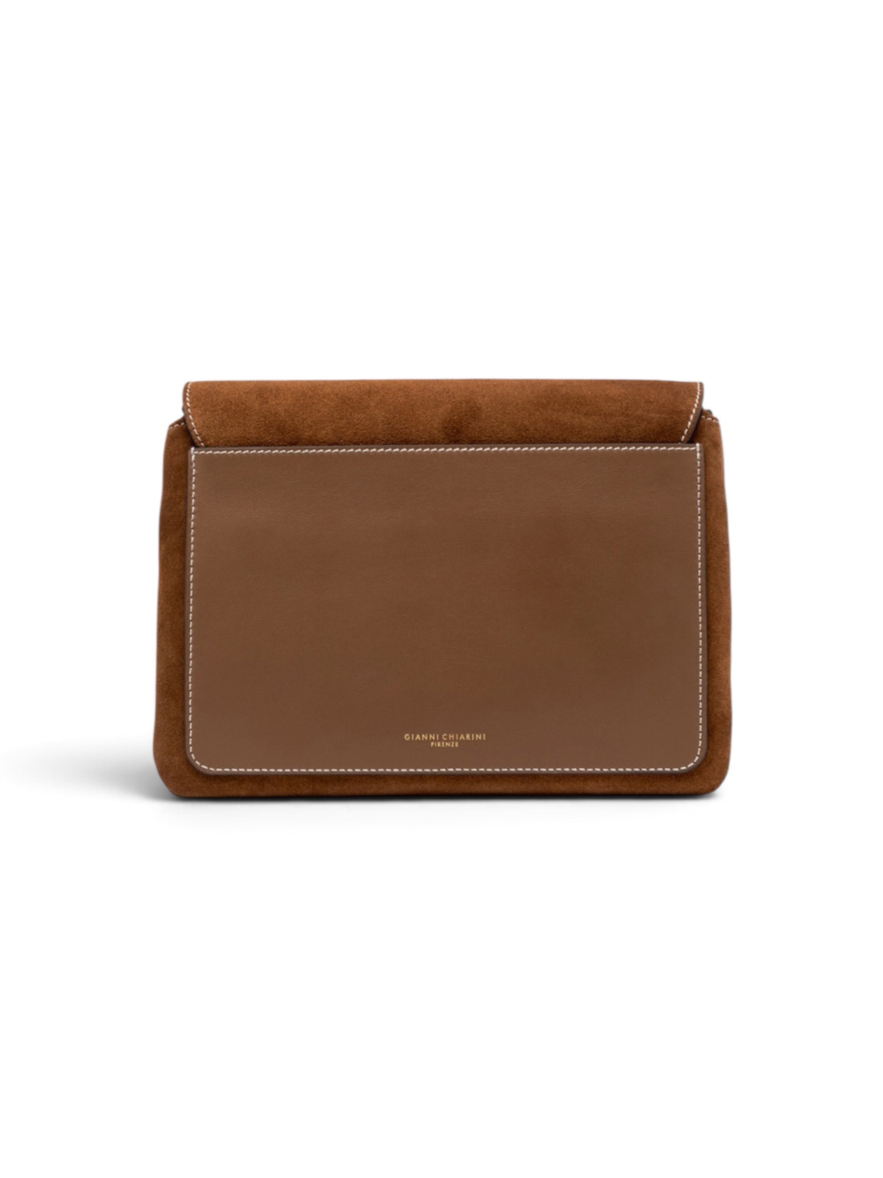 Cognacfarbene Velour-Tasche von Gianni Chiarini – Ansicht 3