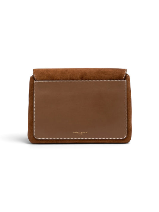 Cognacfarbene Velour-Tasche von Gianni Chiarini – Ansicht 3