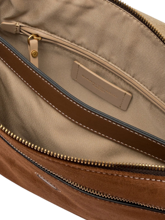 Cognacfarbene Velour-Tasche von Gianni Chiarini – Ansicht 5