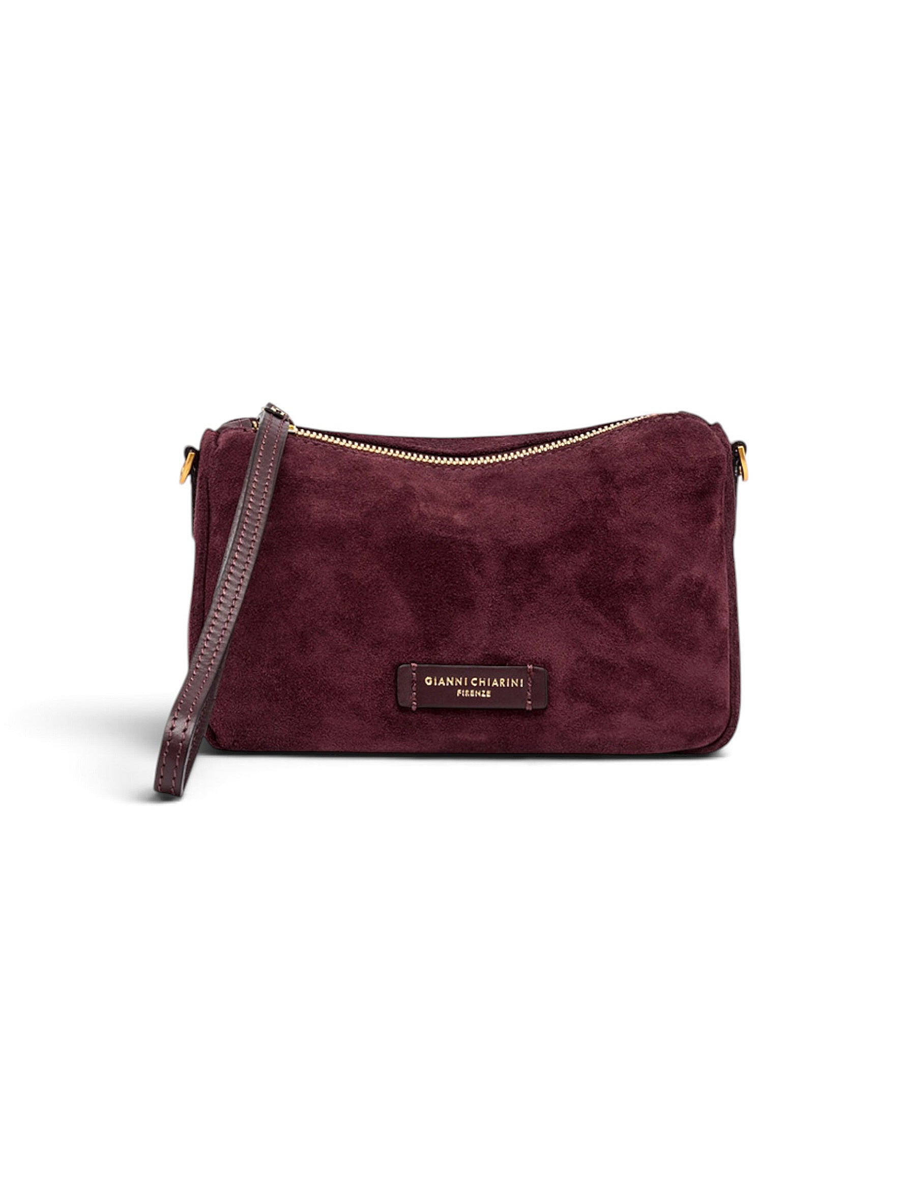 Kleine, bordeauxfarbene Velour-Tasche von Gianni Chiarini