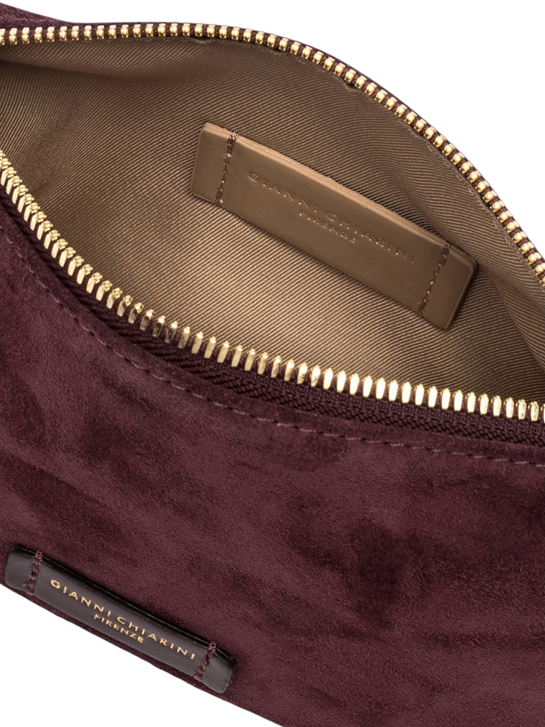 Kleine, bordeauxfarbene Velour-Tasche von Gianni Chiarini – Ansicht 5
