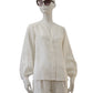 Cremefarbene Leinen-Bluse