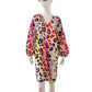 Multicolor Seidenkleid mit Leo-Print