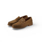 Camelfarbener Velour-Loafer
