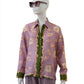 Fliederfarbene multicolor Seidenbluse