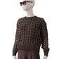 Dark brown chunky knit sweater with lurex threads