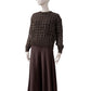 Dark brown chunky knit sweater with lurex threads