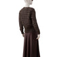 Dark brown chunky knit sweater with lurex threads