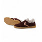 Bordeaux-colored, lambskin-lined velor sneakers
