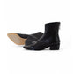 Schwarze Softleder Stiefelette mit Absatz
