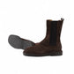 Dunkelbraune Velour-Stiefelette
