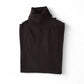 Dunkelbrauner Rollkragenpullover aus Cashmere und Seide
