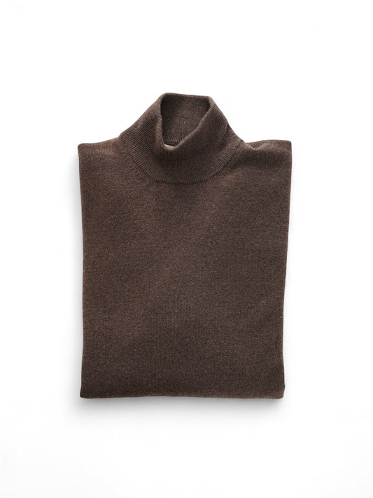 Brauner Kaschmir-Rollkragenpullover von Bruno Manetti