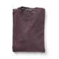 Blau/Bordeauxfarbener, melierter Pullover aus superfeiner Merinowolle und Cashmere