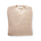 Sand-colored, chunky knit sweater made of wool and cashmere