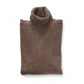 Braun, melierter Rollkragenpullover aus superfeiner Merinowolle und Cashmere