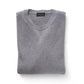 Blau/Braun, melierter Pullover aus superfeiner Merinowolle und Cashmere