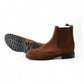 Cognacfarbene Velours-Stiefelette
