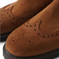 Cognacfarbene Velours-Stiefelette