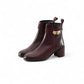 Bordeauxfarbene Stiefelette mit Absatz