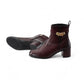 Bordeauxfarbene Stiefelette mit Absatz