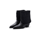 Schwarzer Leder-Stiefel, verwandelbar zur Stiefelette, von Bibi Lou – Ansicht 3
