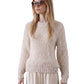 Sandfarbener Grobstrick-Pullover mit Pailletten von Herno