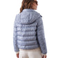 Hellblaue Daunen-Jacke mit Kapuze von Herno – Ansicht 4
