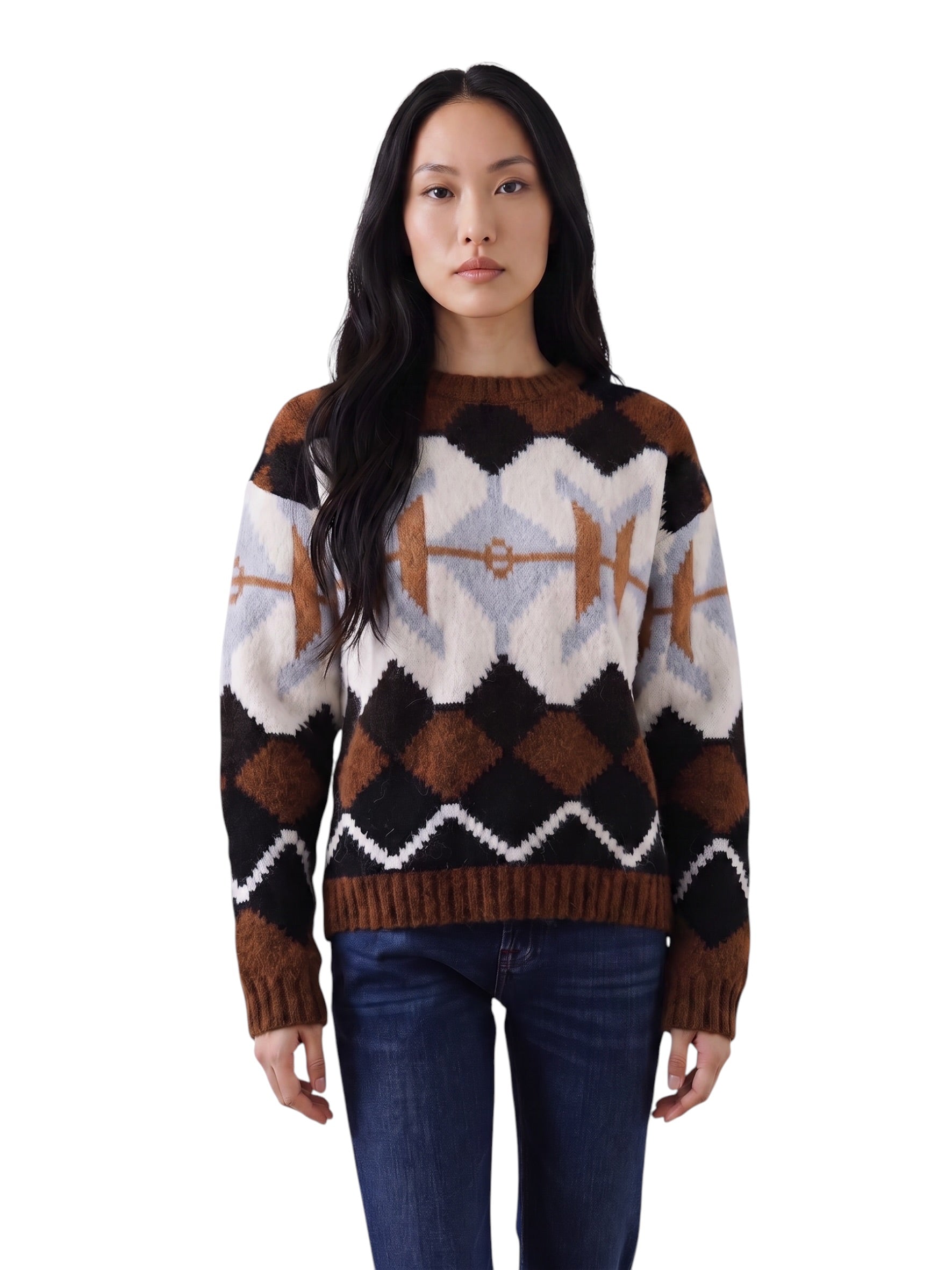 Fair-Isle-Jacquard-Pullover mit Rautenmuster von Semicouture