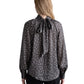 Graue transparente Punkte-Bluse mit Schleife von SoSue – Ansicht 3