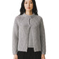 Grau melierte Cashmere-Strickjacke