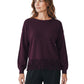 Bordeauxfarbener Cashmere-Pullover mit Fransensaum