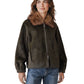Dunkelgrüne Kunstfell-Jacke mit Zobel-Kragen von Betta Corradi