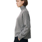 Grau melierter Rollkragenpullover aus Wolle