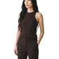Dunkelbraunes ärmelloses Cashmere-Top von S.Marlon