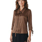 Cognacfarbene Seidenbluse mit Schluppe von Dorothee Schumacher