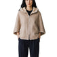 Beige wendbares Kunstfell-Cape mit Kapuze von Betta Corradi – Ansicht 2